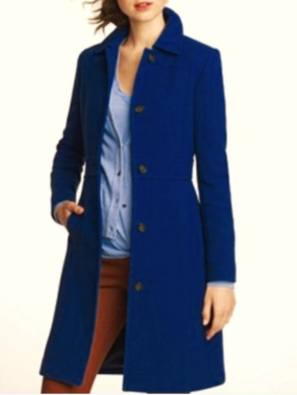 J. Crew Thinsulate Double Cloth Blue Wool Peacoat Size 2P